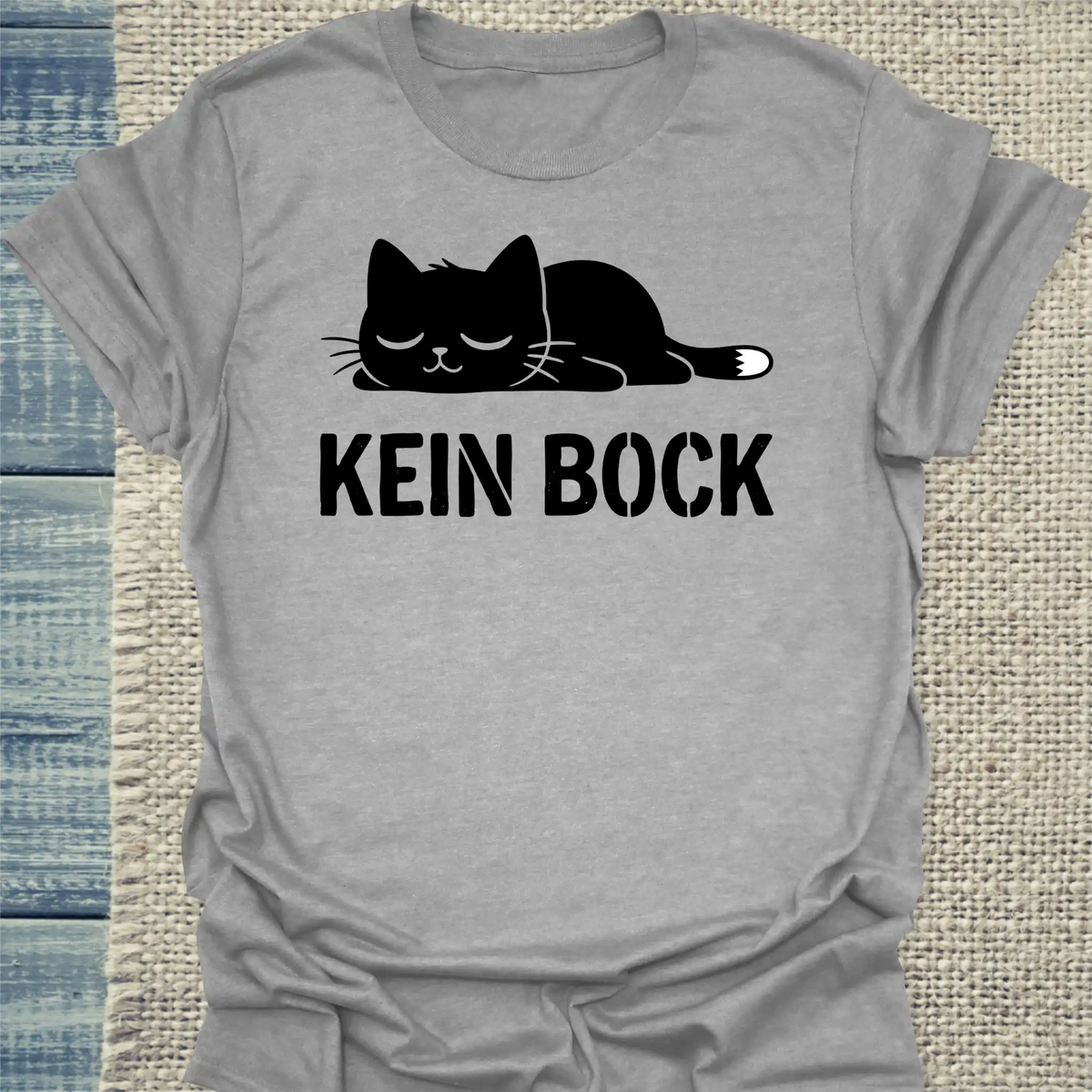 T-Shirt - Kein Bock - Unisex - Katze Grau