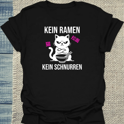 T-Shirt - Kein Ramen - Unisex - Katze, Ramen Schwarz