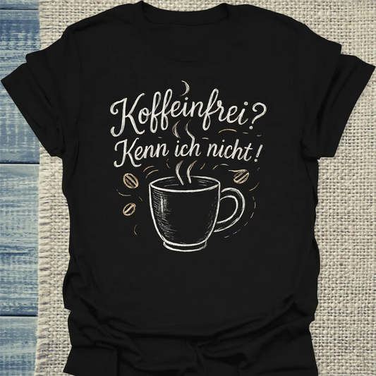 T-Shirt - Koffeinfrei? Kenn ich nicht! - Unisex - Kaffee Schwarz