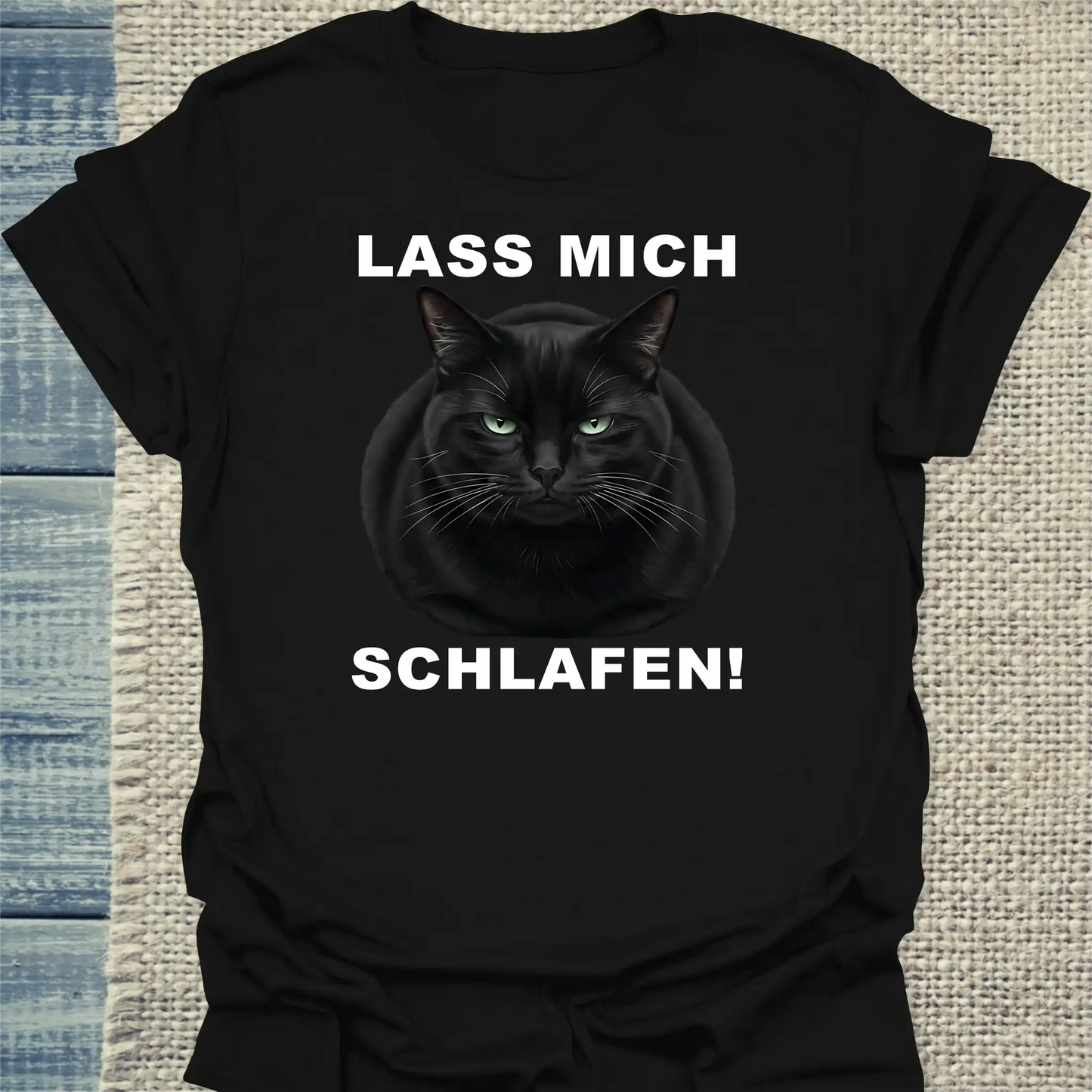 T-Shirt - Lass mich schlafen - Unisex - Katze Schwarz