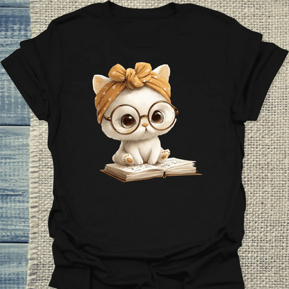 T-Shirt - Lesekatze - Unisex - Katze Schwarz
