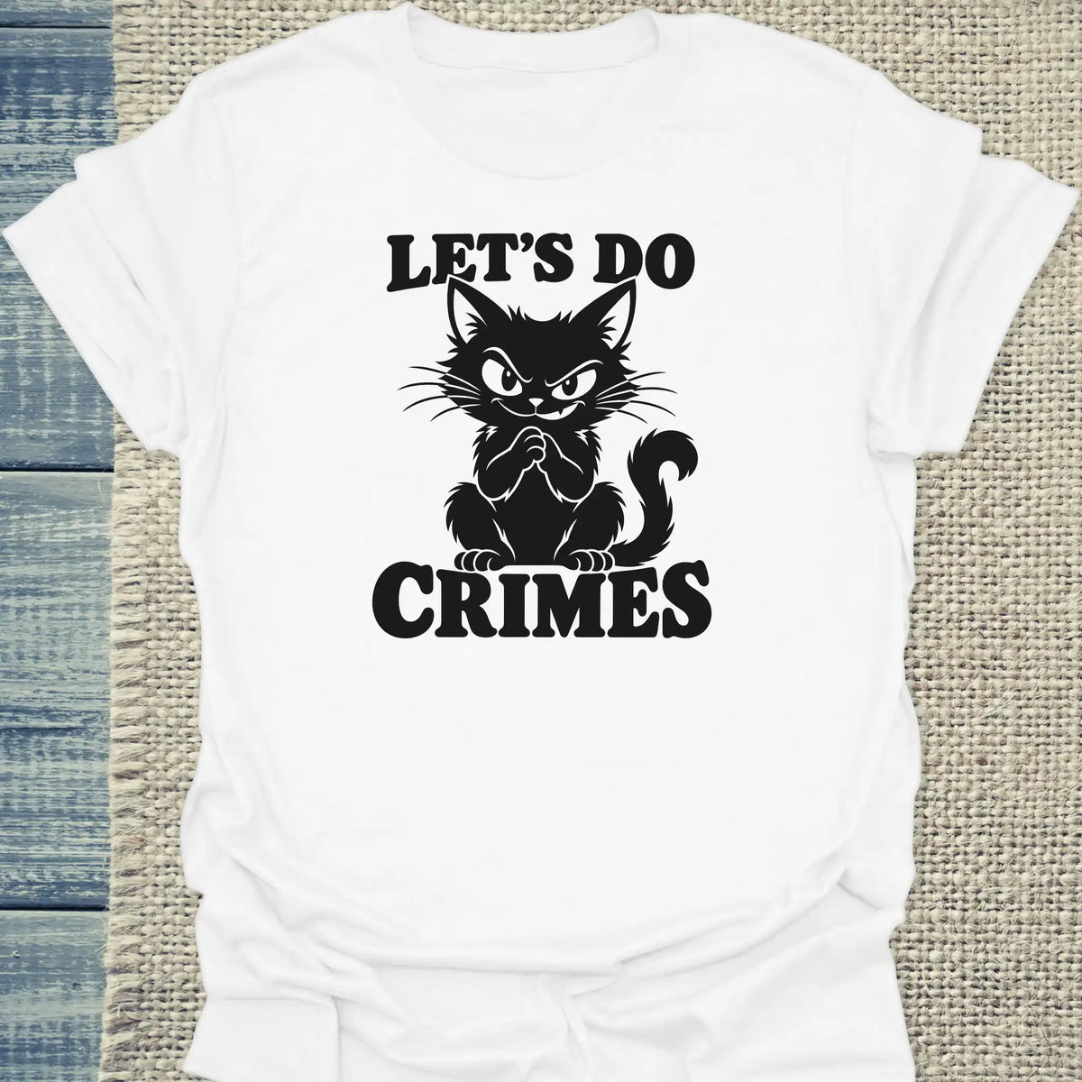 T-Shirt - LET'S DO CRIMES - Unisex - Katze Weiß