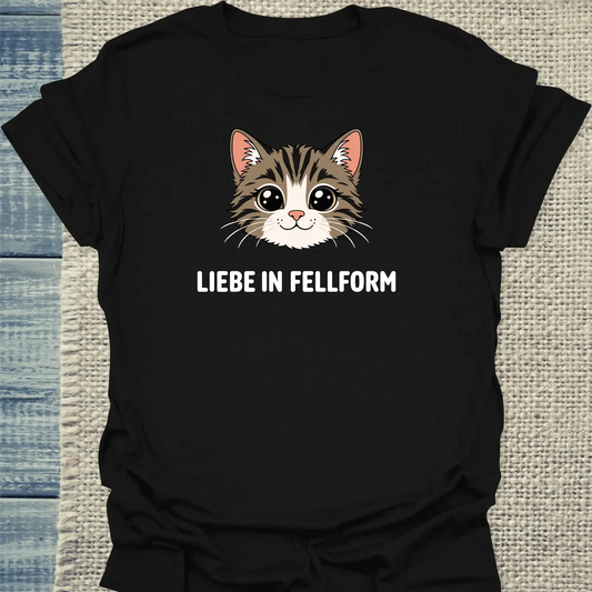 T-Shirt - Liebe in Fellform - Unisex - Katze Schwarz