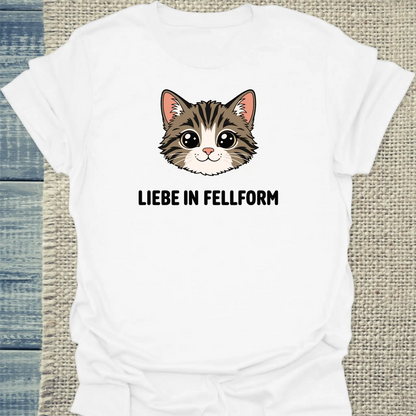 T-Shirt - Liebe in Fellform - Unisex - Katze Weiß