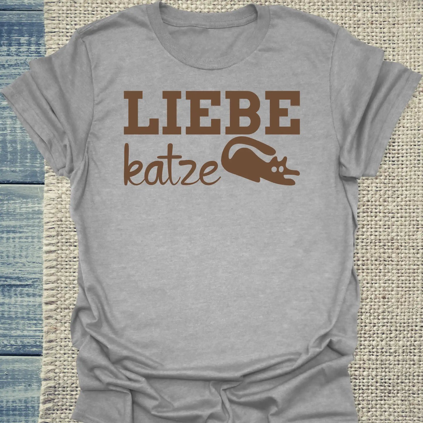 T-Shirt - Liebe Katze - Unisex - Katze Grau