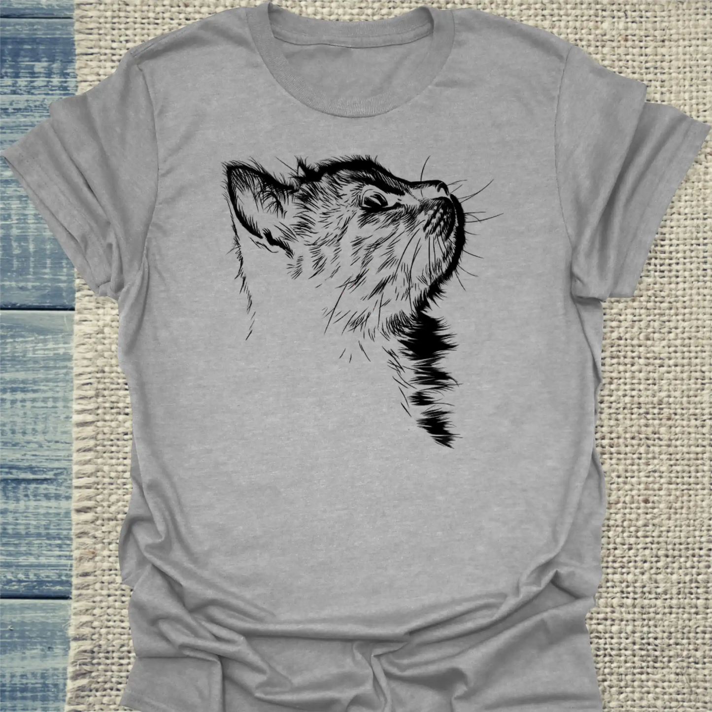 T-Shirt - Liebeskummer - Unisex - Katze Grau