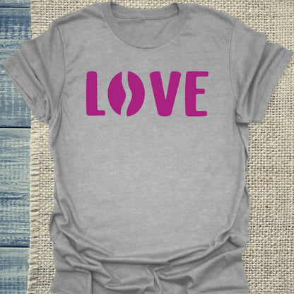 T-Shirt - LOVE - Unisex - Kaffee Grau