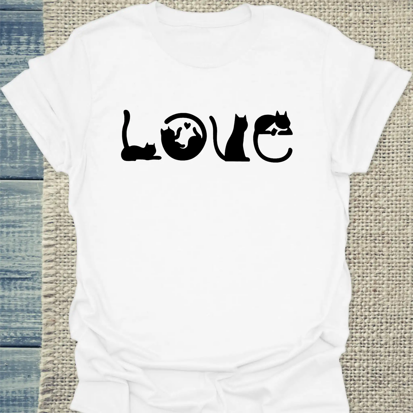 T-Shirt - Love - Katzen - Unisex - Katze Weiß