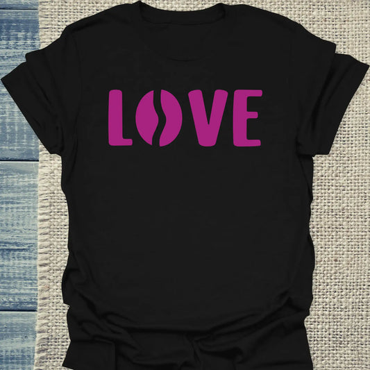 T-Shirt - LOVE - Unisex - Kaffee Schwarz