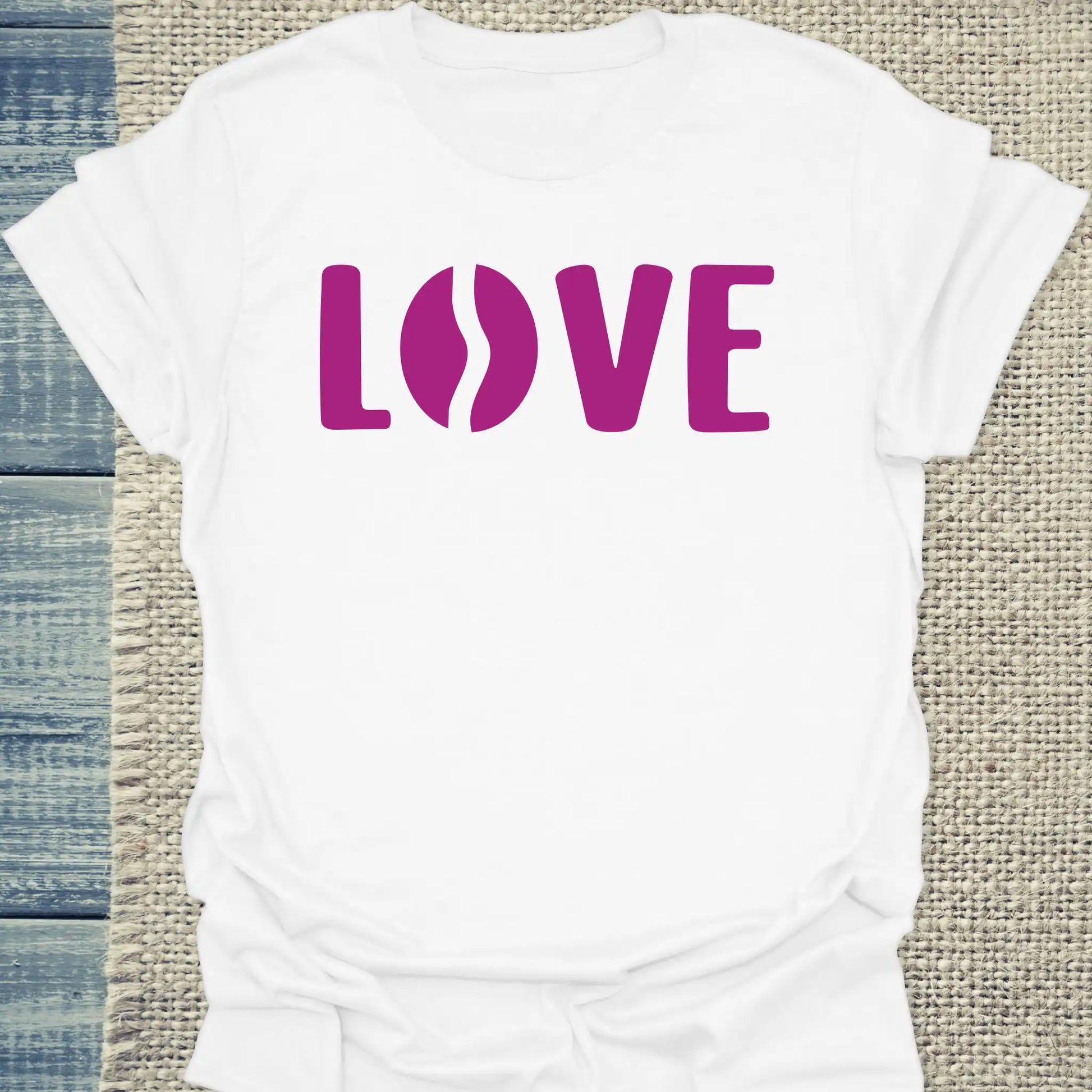 T-Shirt - LOVE - Unisex - Kaffee Weiß