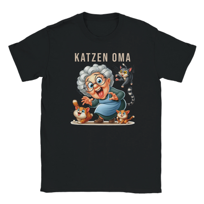 T-Shirt - Lustige Katzen Oma - Unisex - Kaffee, Cat Lady Schwarz