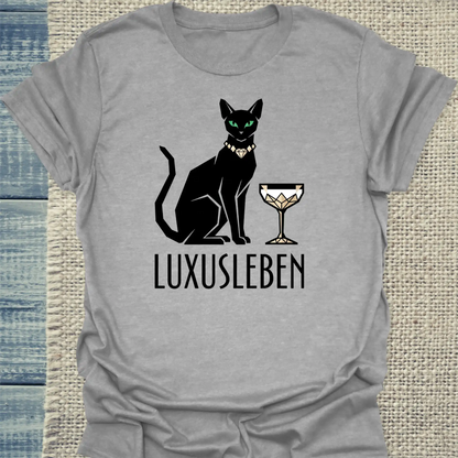 T-Shirt - Luxusleben - Unisex - Katze Grau