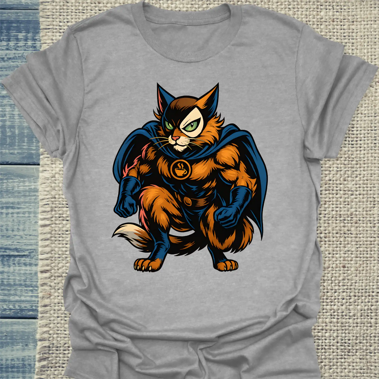 T-Shirt - Macchiato Mask - Superpfoten - Unisex - Superpfoten Grau