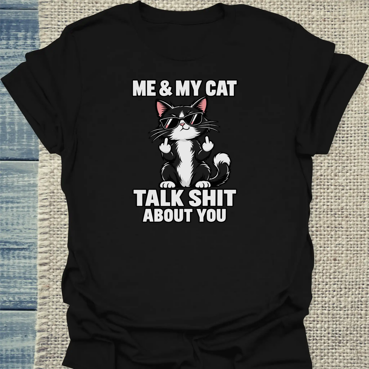 T-Shirt - Me and my Cat - Unisex - Katze Schwarz