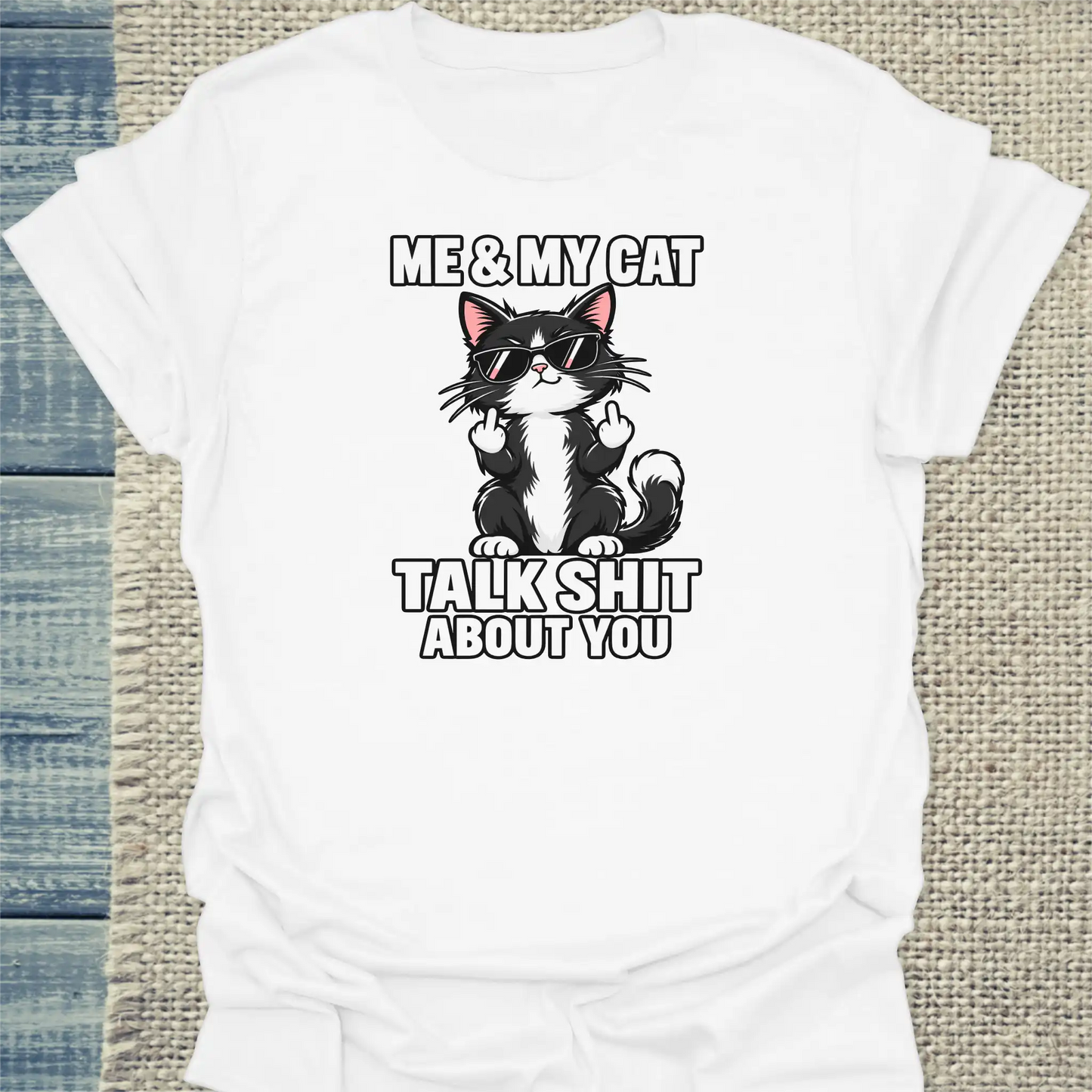 T-Shirt - Me and my Cat - Unisex - Katze Weiß