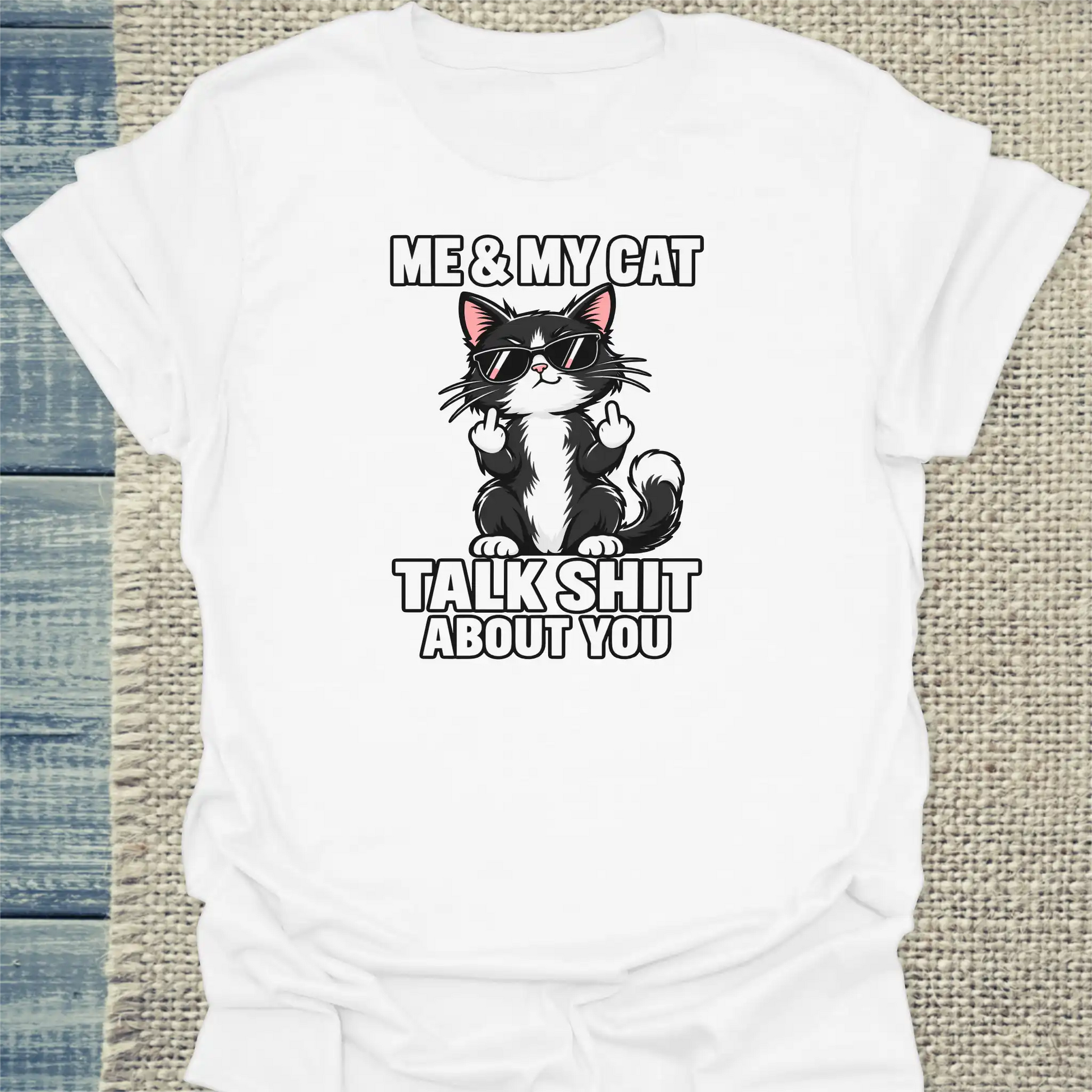 T-Shirt - Me and my Cat - Unisex - Katze Weiß