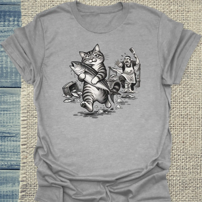T-Shirt - Mein Fisch - Unisex - Katze Grau