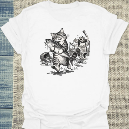 T-Shirt - Mein Fisch - Unisex - Katze Weiß