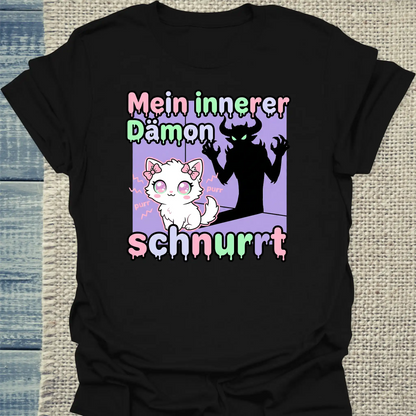 T-Shirt - Mein innerer Dämon schnurrt - Unisex - Katze Schwarz
