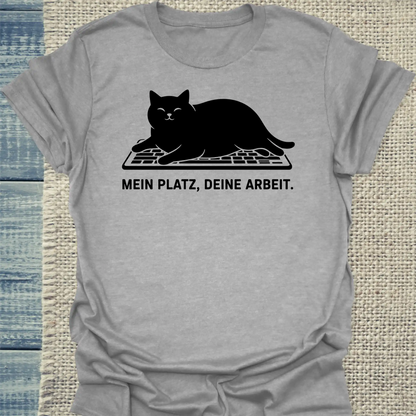 T-Shirt - Mein Platz - Unisex - Katze Grau