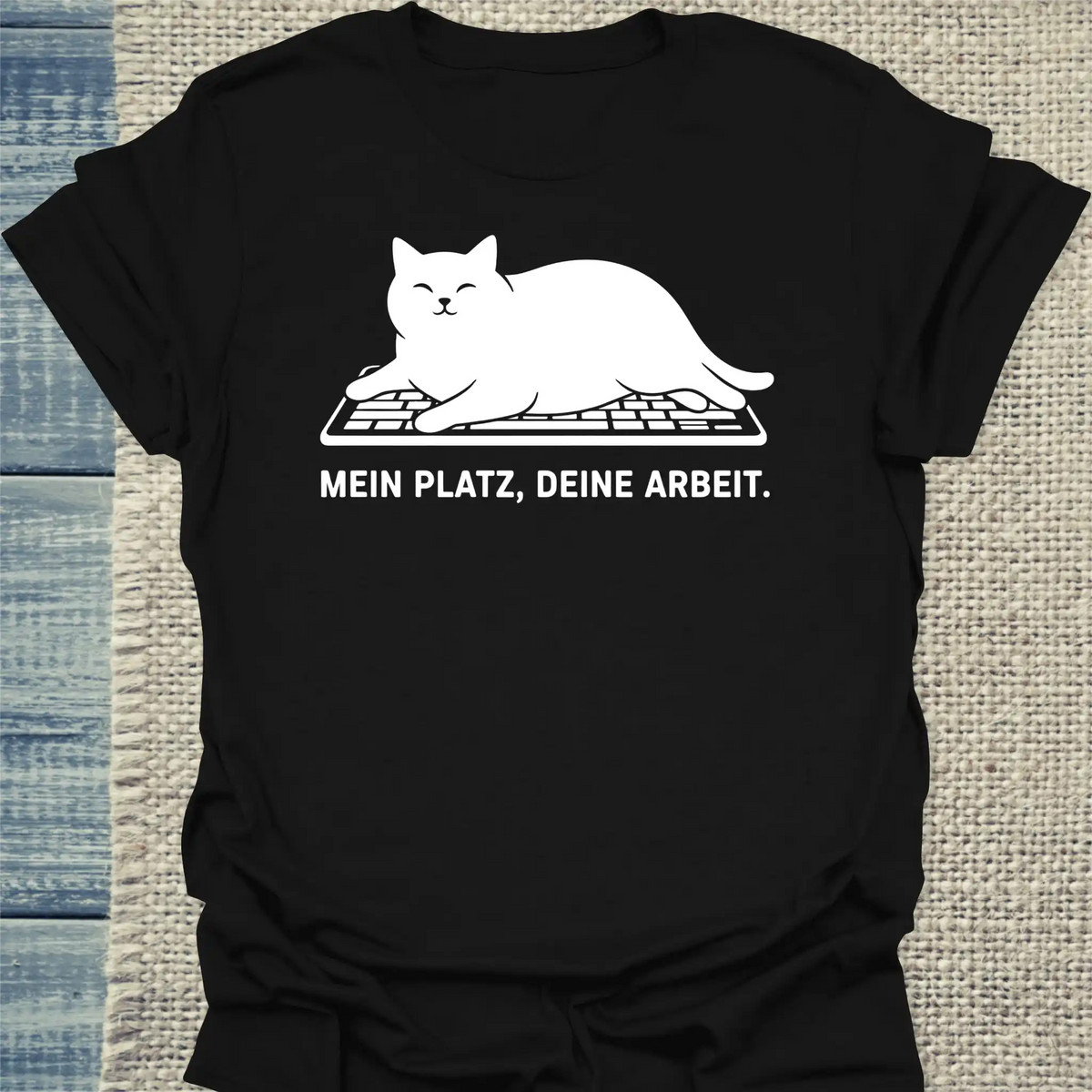 T-Shirt - Mein Platz - Unisex - Katze Schwarz
