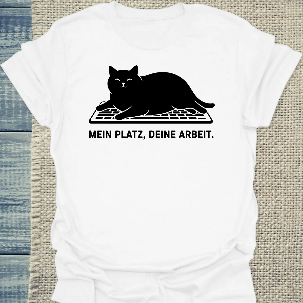 T-Shirt - Mein Platz - Unisex - Katze Weiß