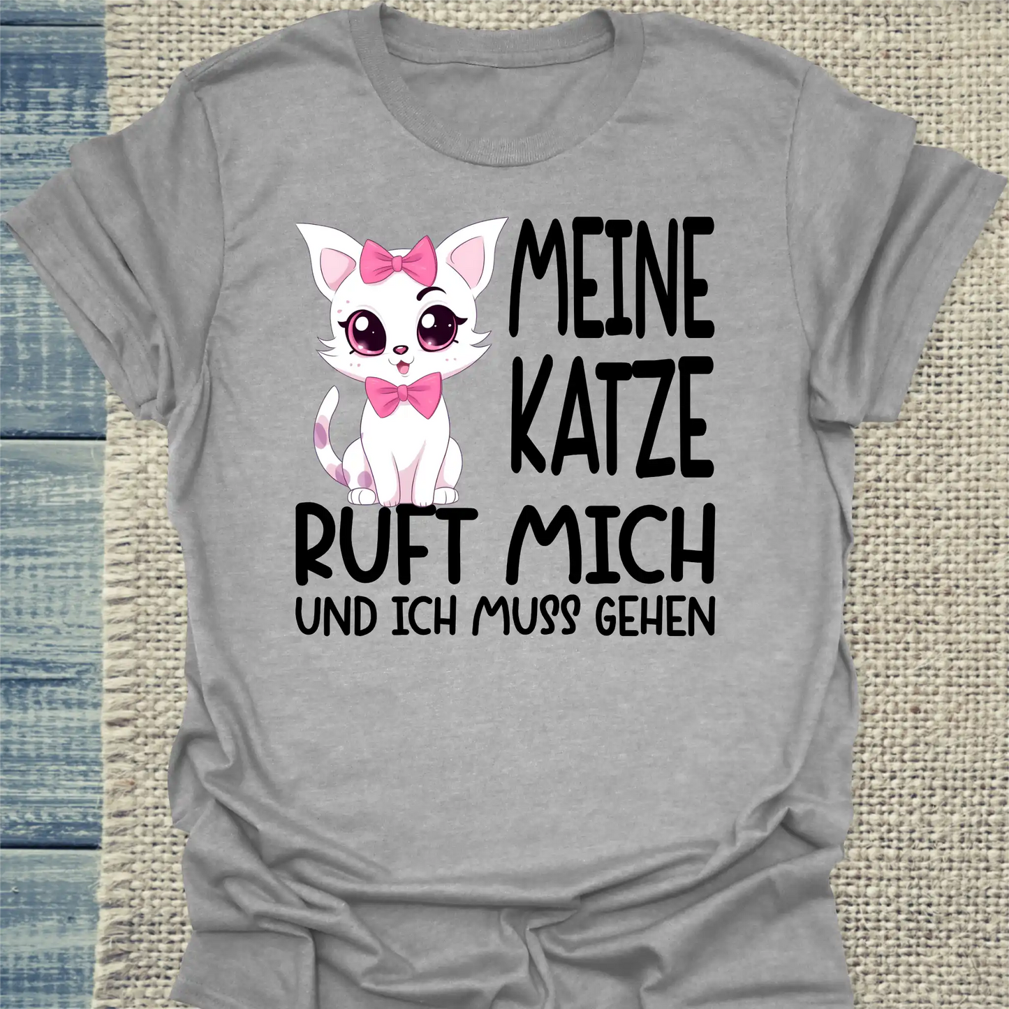 T-Shirt - Meine Katze ruft - Unisex - Katze Grau