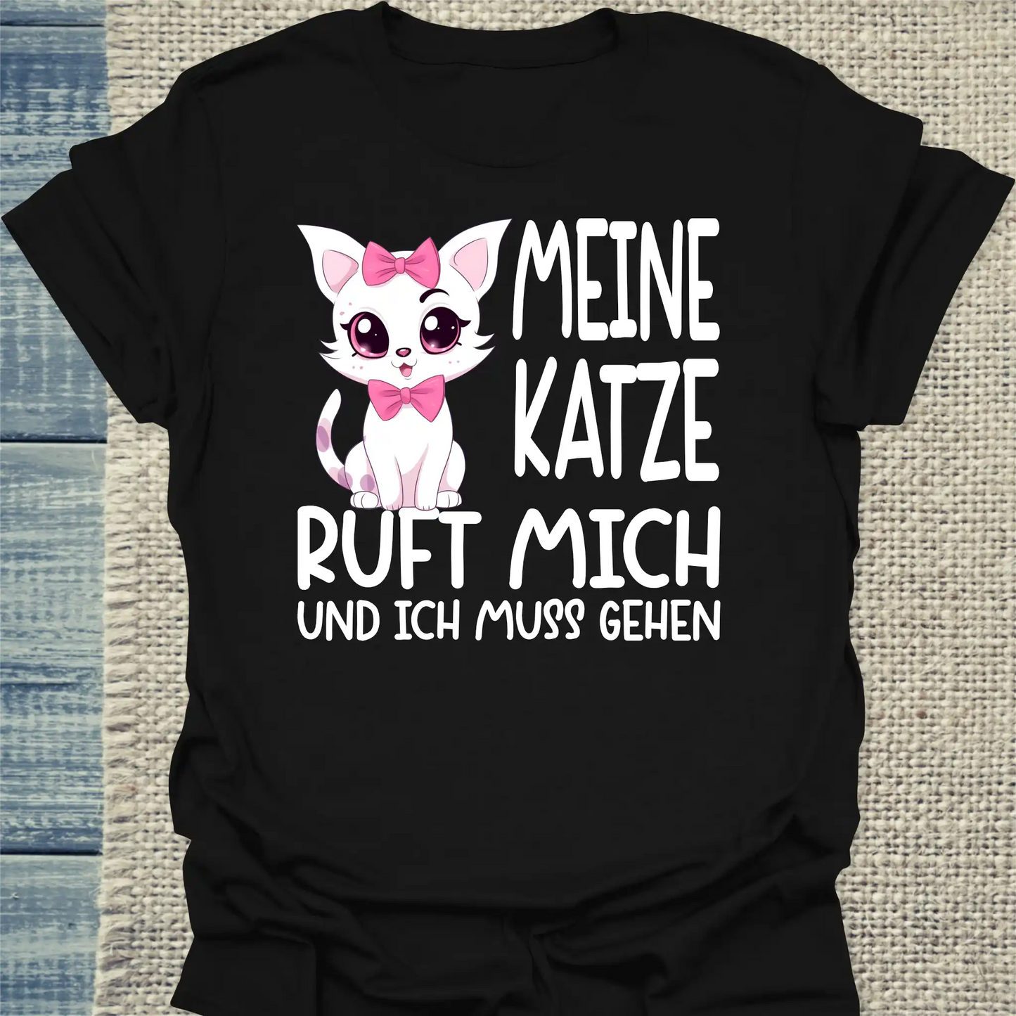 T-Shirt - Meine Katze ruft - Unisex - Katze Schwarz