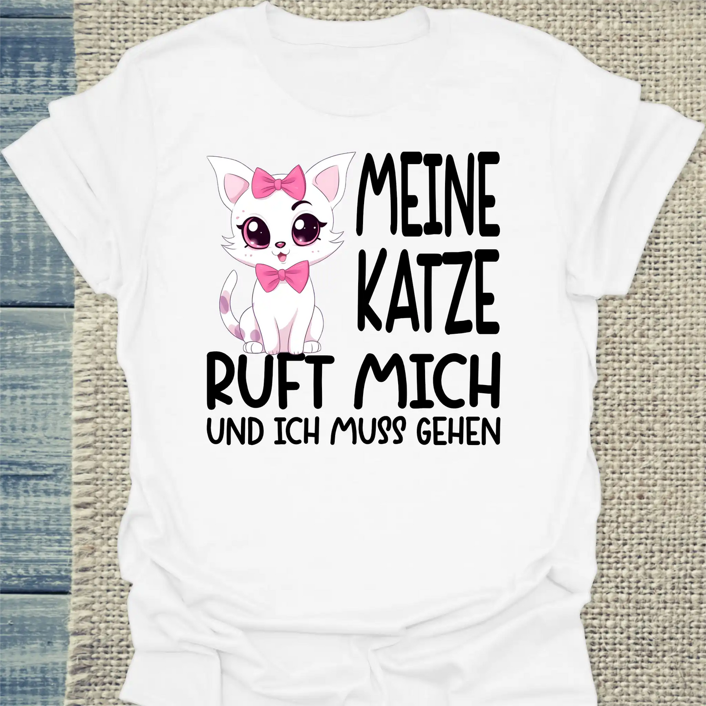 T-Shirt - Meine Katze ruft - Unisex - Katze Weiß