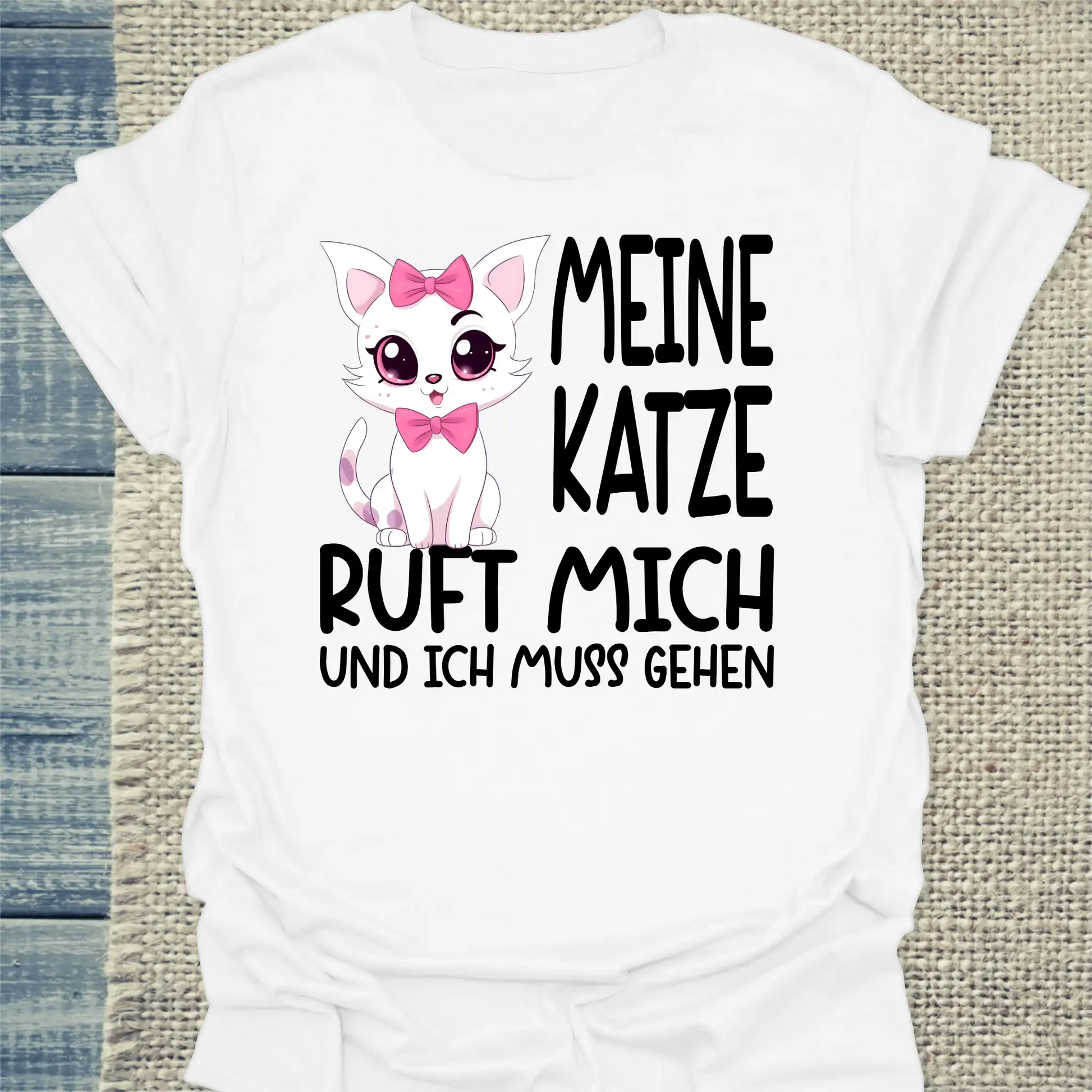 T-Shirt - Meine Katze ruft - Unisex - Katze Weiß