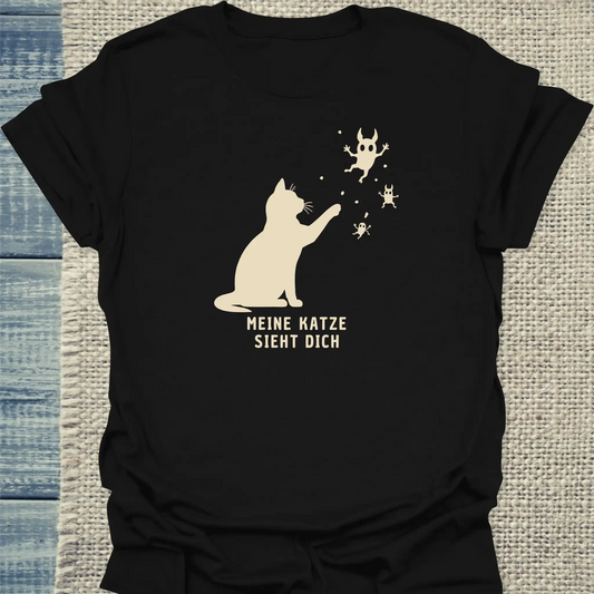 T-Shirt - Meine Katze sieht dich - Unisex - Katze Schwarz