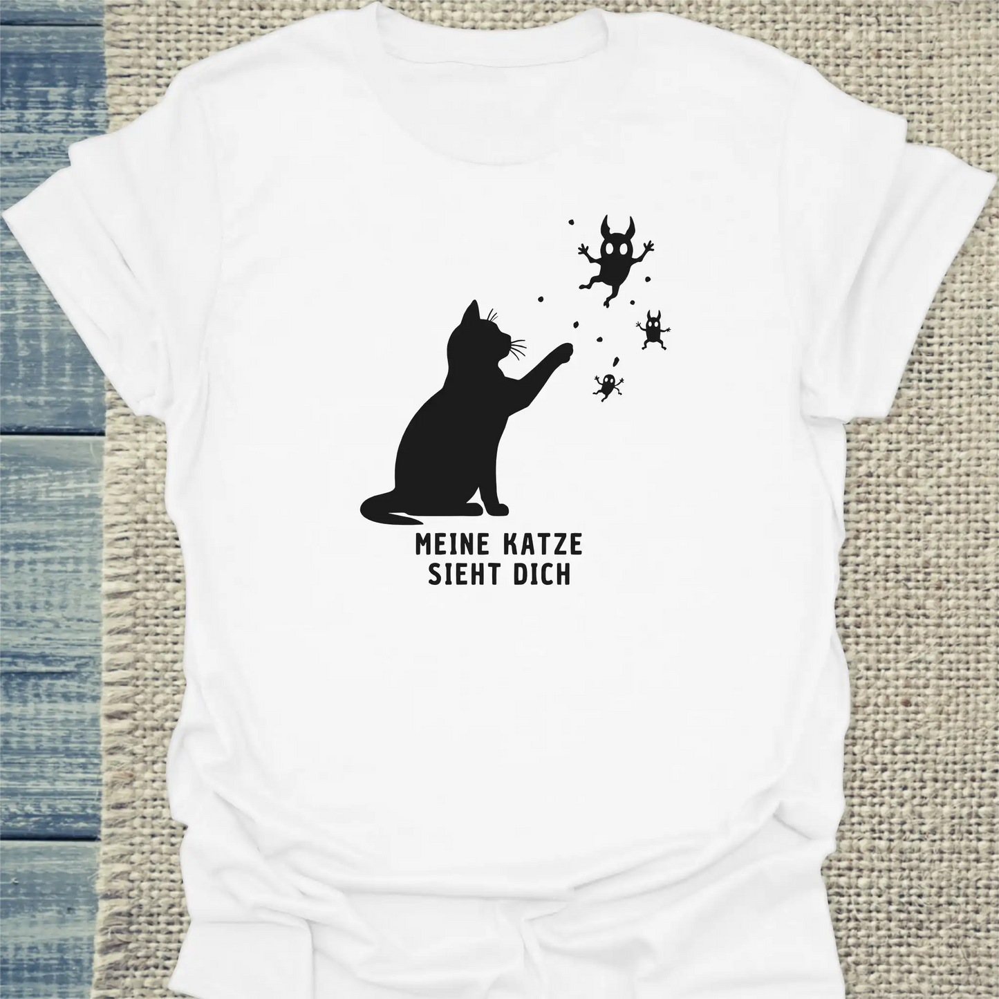T-Shirt - Meine Katze sieht dich - Unisex - Katze Weiß