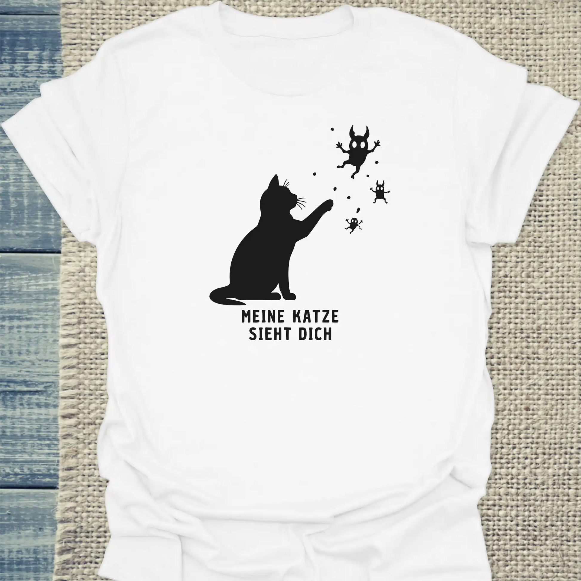 T-Shirt - Meine Katze sieht dich - Unisex - Katze Weiß