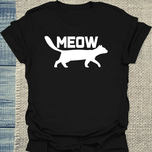 T-Shirt - Meow - Unisex - Katze Schwarz