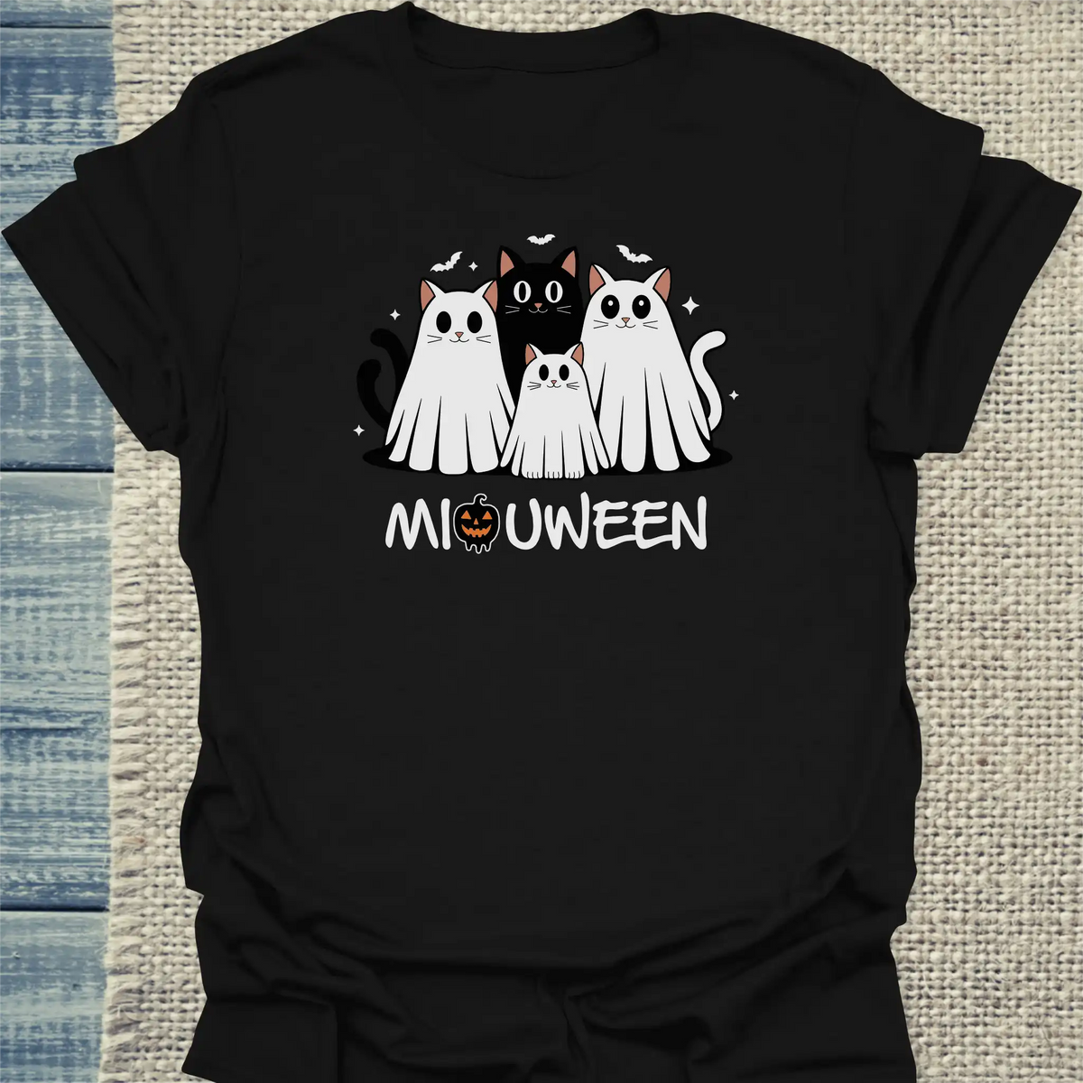 T-Shirt - MiauWeen - Unisex - Katze, Halloween Schwarz