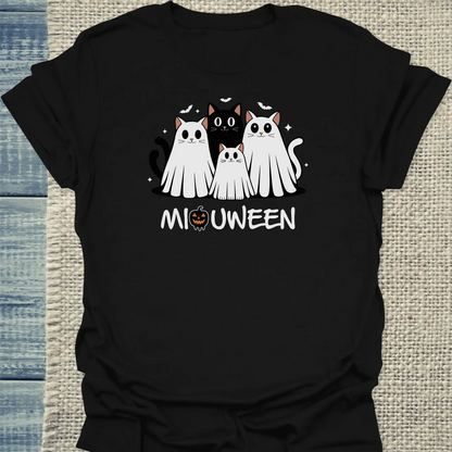 T-Shirt - MiauWeen - Unisex - Katze, Halloween Schwarz