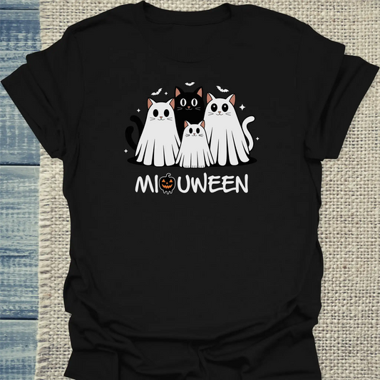 T-Shirt - MiauWeen - Unisex - Katze, Halloween Schwarz