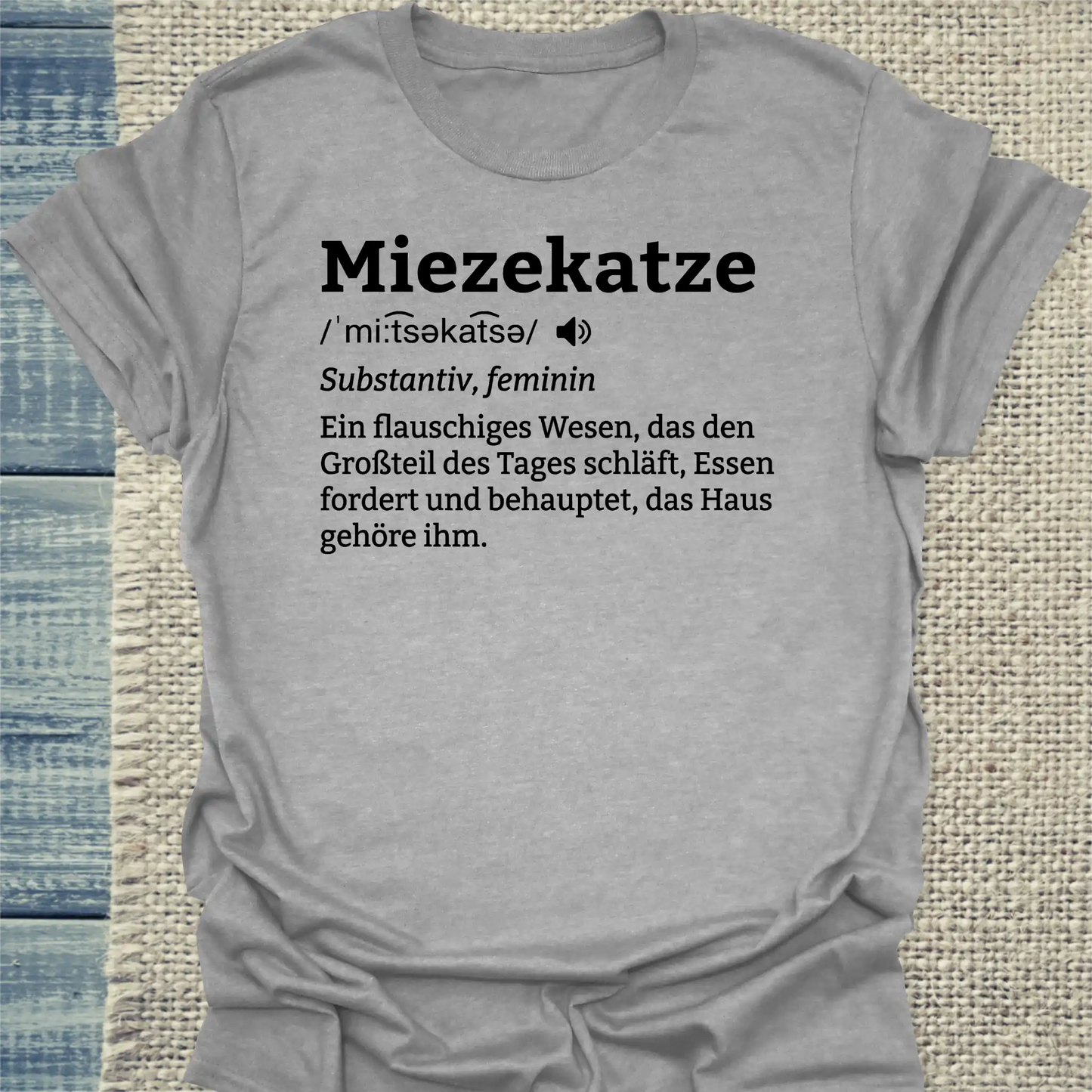 T-Shirt - Miezekatze - Unisex - Katze Grau