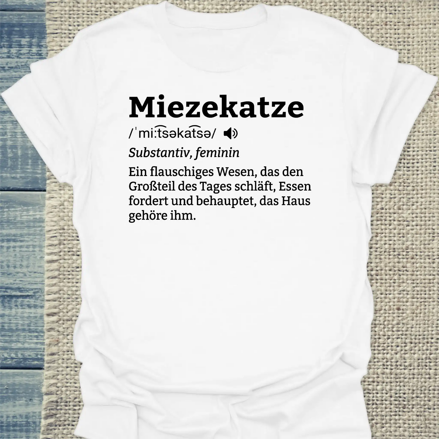 T-Shirt - Miezekatze - Unisex - Katze Weiß