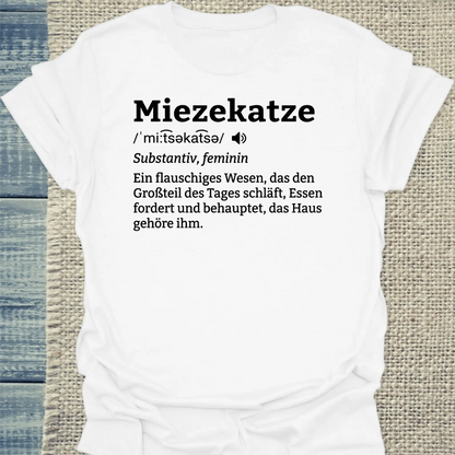 T-Shirt - Miezekatze - Unisex - Katze Weiß