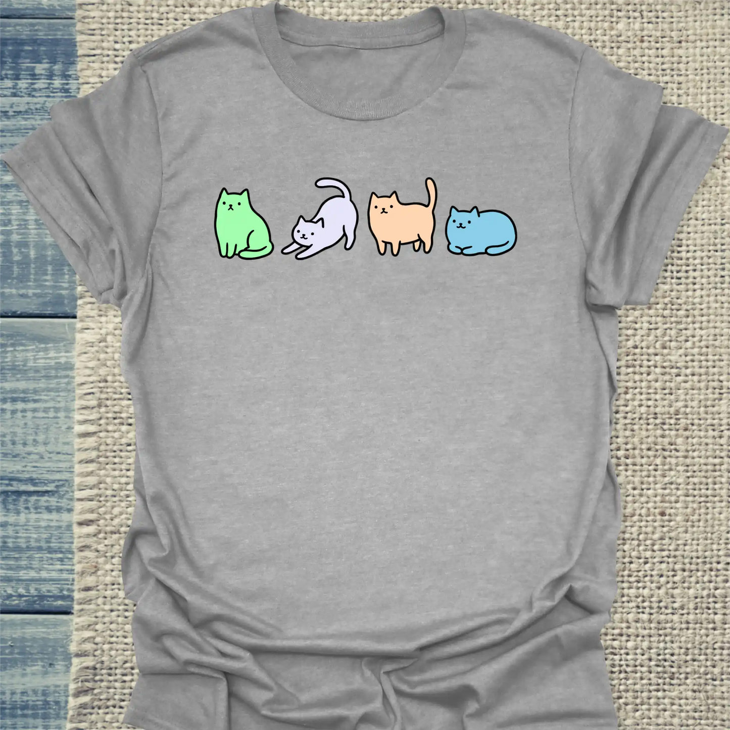 T-Shirt - Miezen - Unisex - Katze Grau