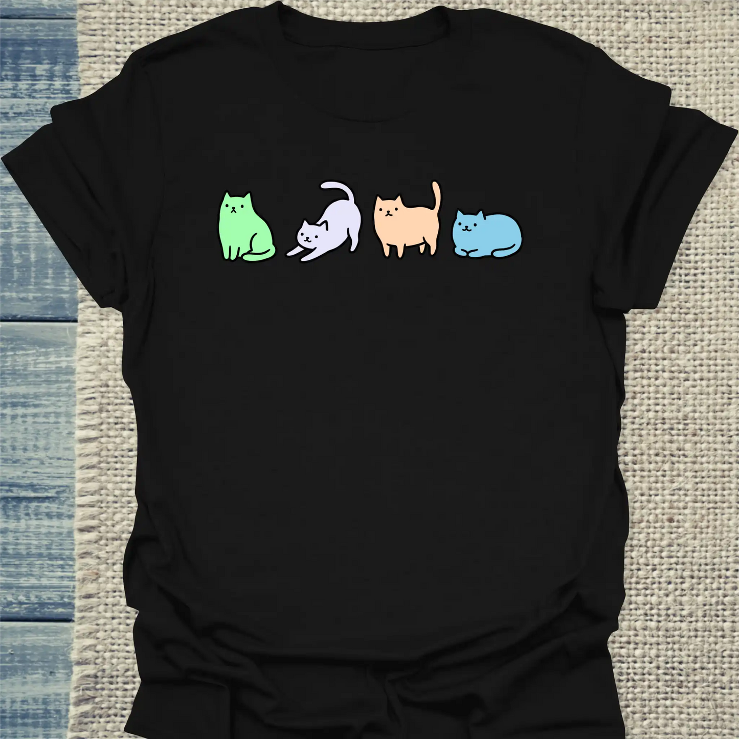 T-Shirt - Miezen - Unisex - Katze Schwarz