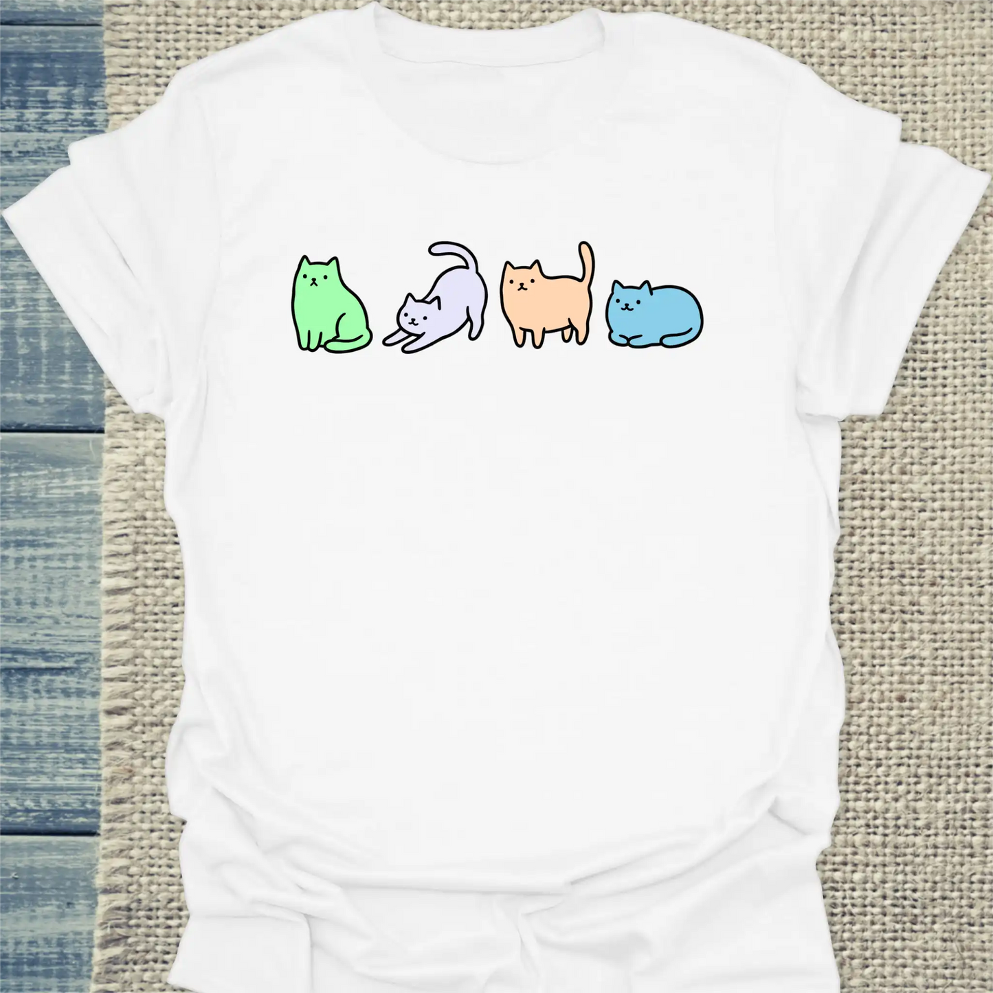 T-Shirt - Miezen - Unisex - Katze Weiß