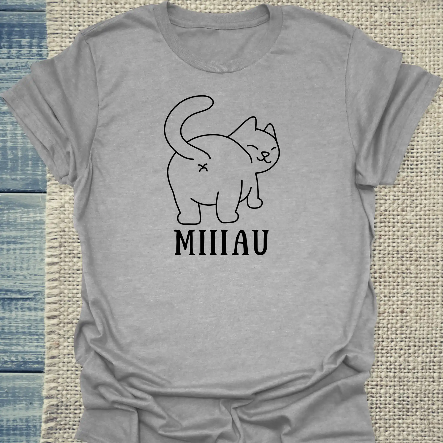 T-Shirt - MIIIAU - Unisex - Katze Grau