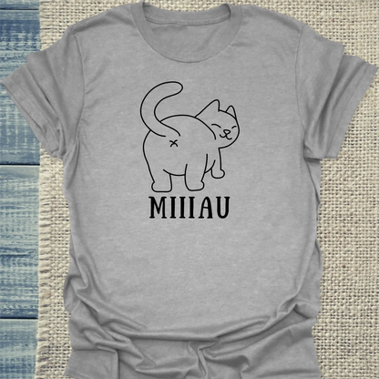 T-Shirt - MIIIAU - Unisex - Katze Grau