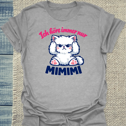 T-Shirt - Mimimi - Unisex - Katze Grau