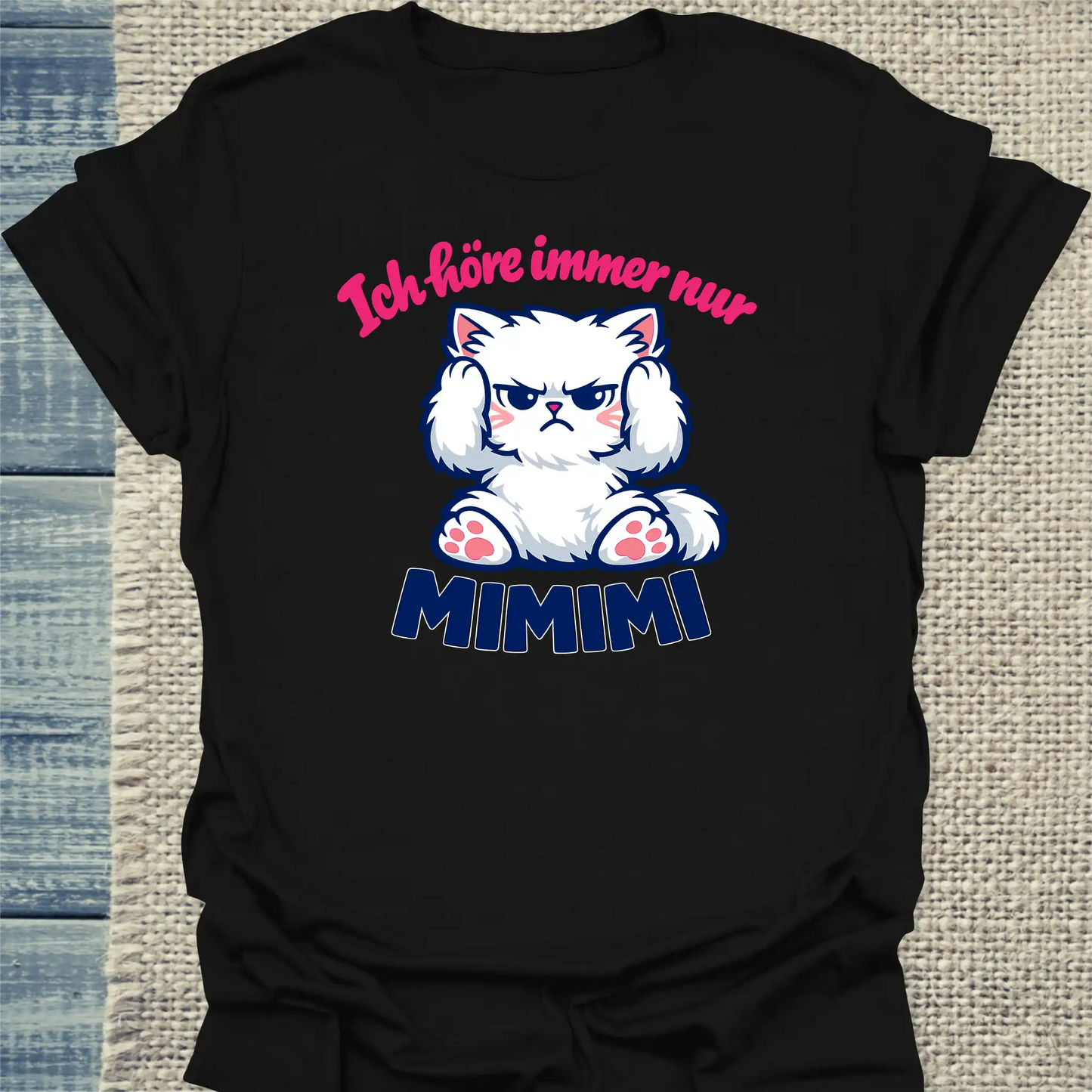 T-Shirt - Mimimi - Unisex - Katze Schwarz