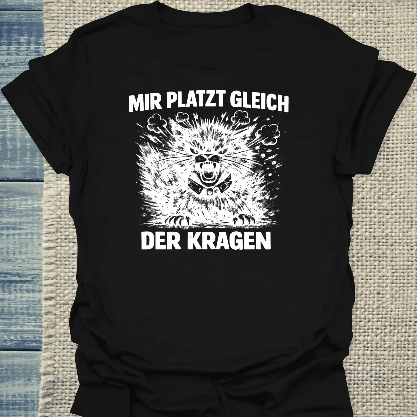 T-Shirt - Mir platzt gleich der Kragen - Unisex - Katze Schwarz