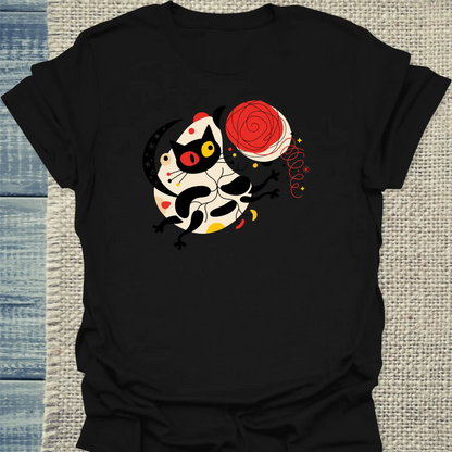 T-Shirt - Miro Chasing Yarn - Unisex - Katze & Kaffee, Kunst Schwarz