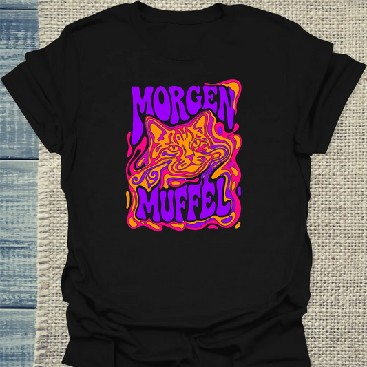 T-Shirt - Morgenmuffel - Unisex - Katze & Kaffee Schwarz
